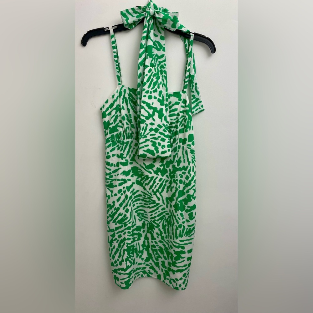 Susana Monaco Green and White Print Dress